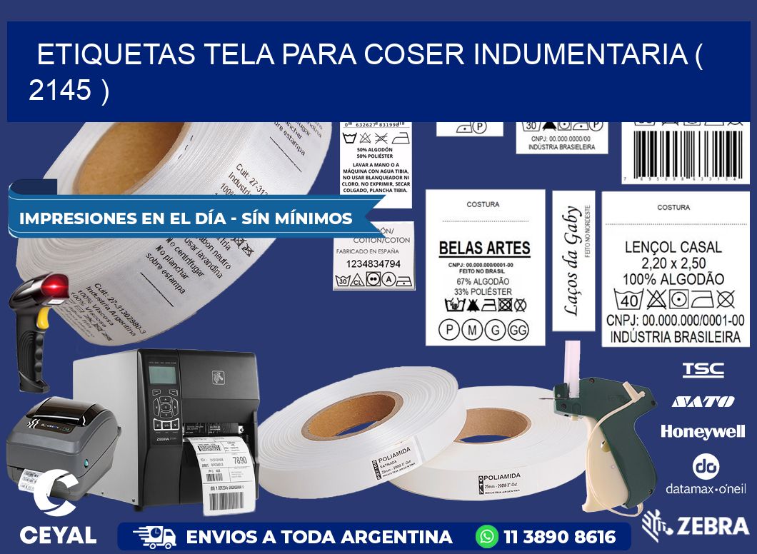ETIQUETAS TELA PARA COSER INDUMENTARIA ( 2145 )