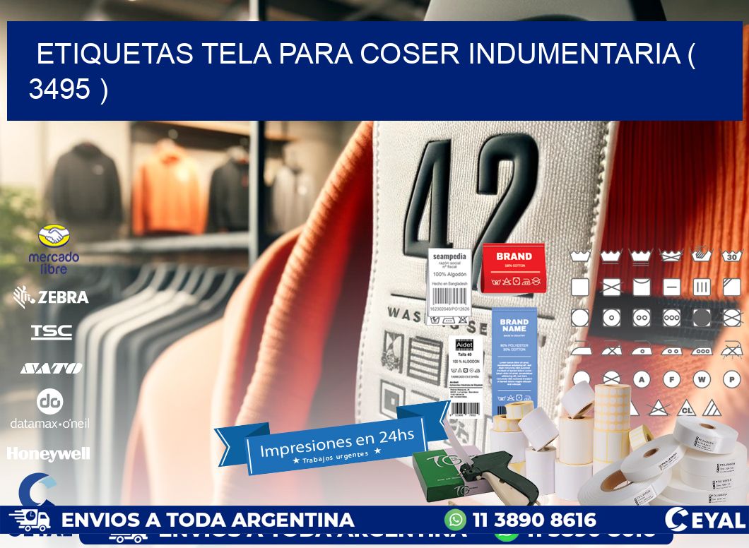 ETIQUETAS TELA PARA COSER INDUMENTARIA ( 3495 )