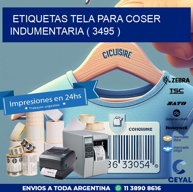 ETIQUETAS TELA PARA COSER INDUMENTARIA ( 3495 )