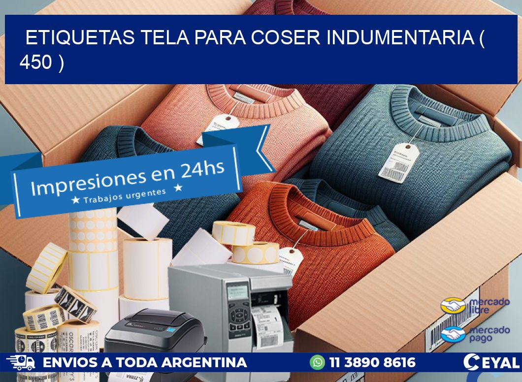 ETIQUETAS TELA PARA COSER INDUMENTARIA ( 450 )