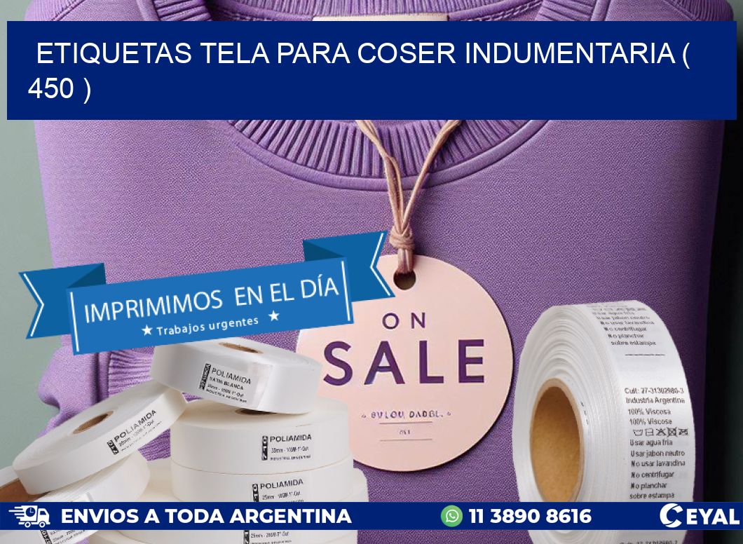 ETIQUETAS TELA PARA COSER INDUMENTARIA ( 450 )