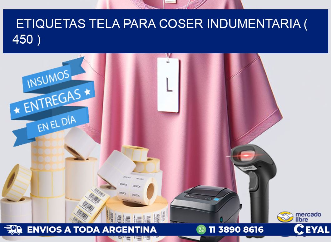 ETIQUETAS TELA PARA COSER INDUMENTARIA ( 450 )
