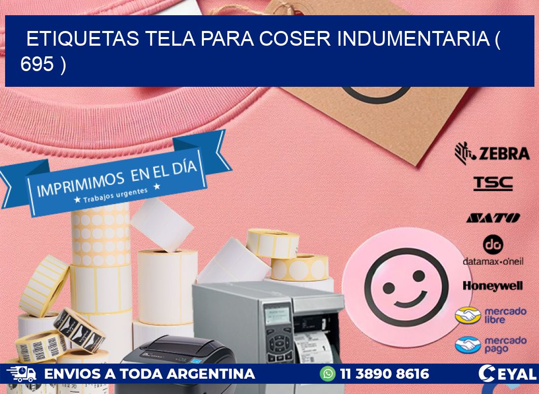 ETIQUETAS TELA PARA COSER INDUMENTARIA ( 695 )