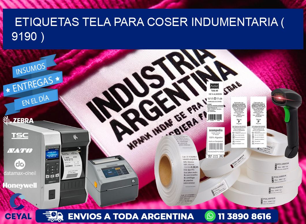 ETIQUETAS TELA PARA COSER INDUMENTARIA ( 9190 )