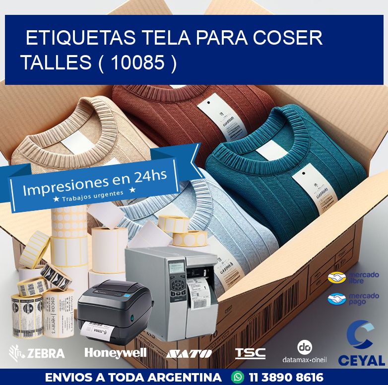 ETIQUETAS TELA PARA COSER TALLES ( 10085 )
