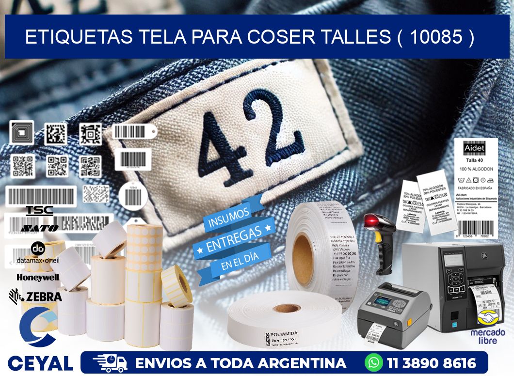 ETIQUETAS TELA PARA COSER TALLES ( 10085 )