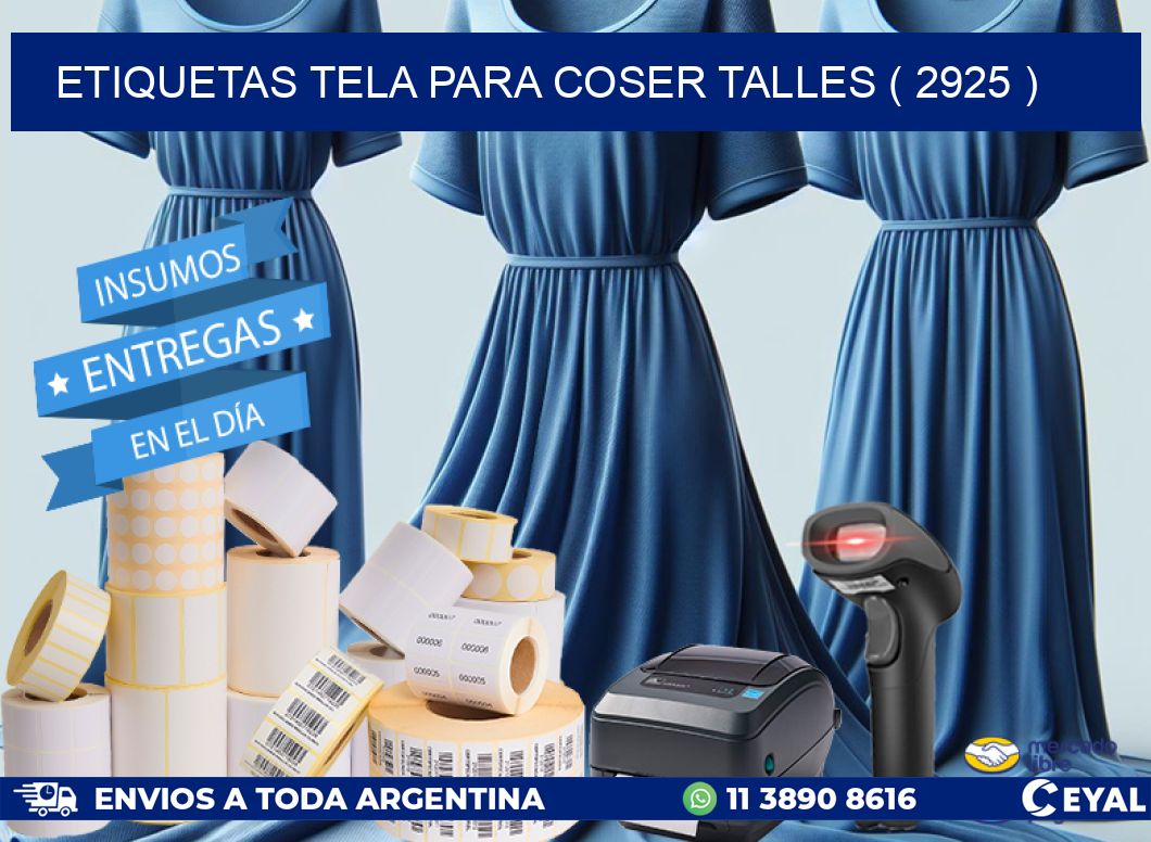 ETIQUETAS TELA PARA COSER TALLES ( 2925 )