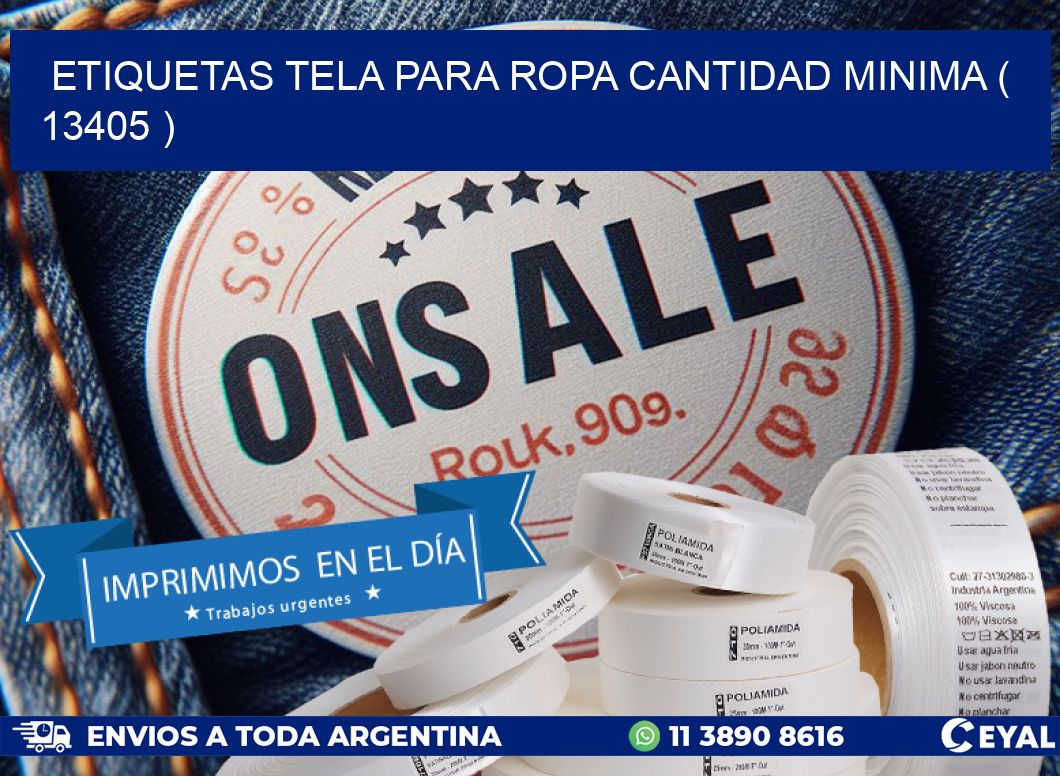 ETIQUETAS TELA PARA ROPA CANTIDAD MINIMA ( 13405 )