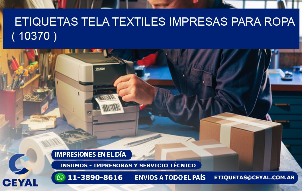 ETIQUETAS TELA TEXTILES IMPRESAS PARA ROPA   ( 10370 )