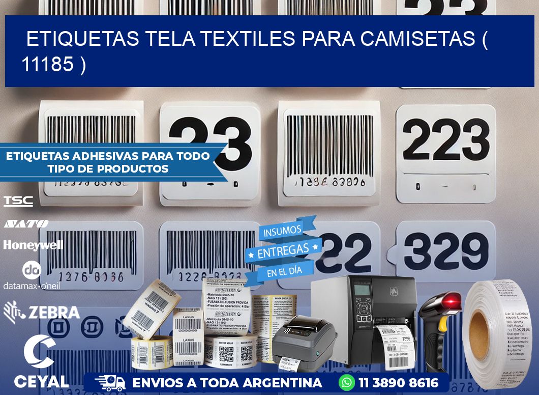 ETIQUETAS TELA TEXTILES PARA CAMISETAS ( 11185 )