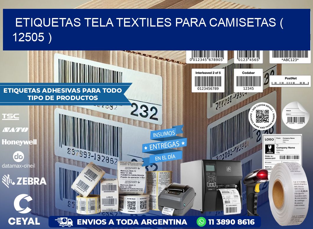 ETIQUETAS TELA TEXTILES PARA CAMISETAS ( 12505 )