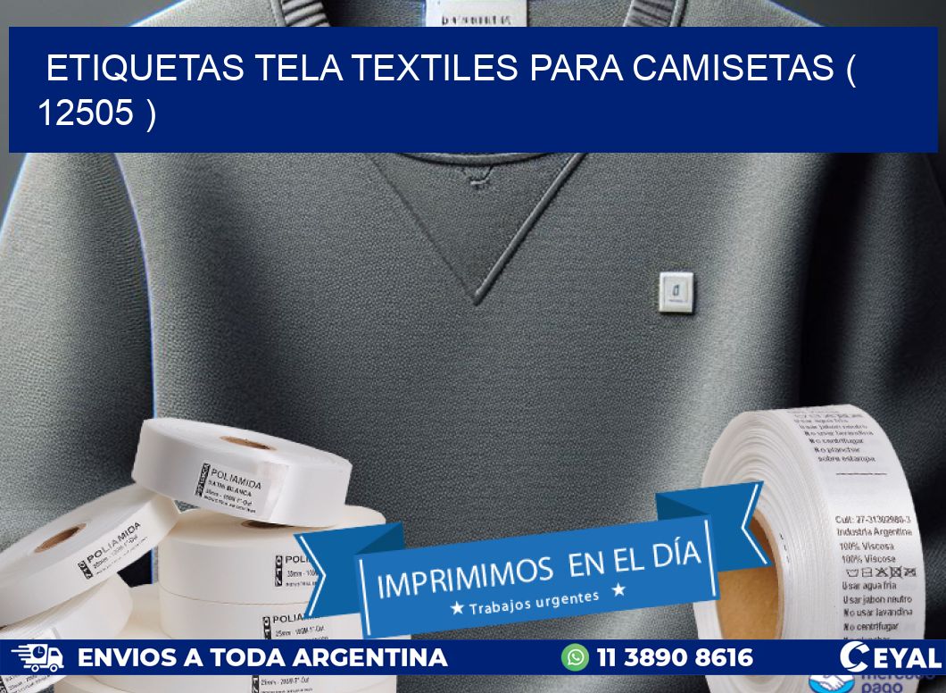 ETIQUETAS TELA TEXTILES PARA CAMISETAS ( 12505 )