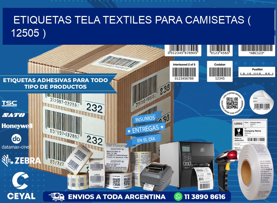 ETIQUETAS TELA TEXTILES PARA CAMISETAS ( 12505 )