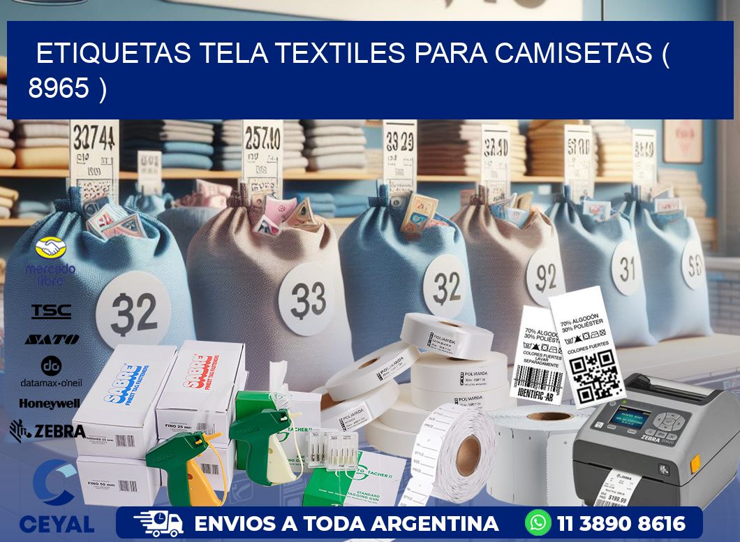 ETIQUETAS TELA TEXTILES PARA CAMISETAS ( 8965 )