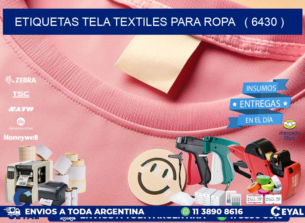 ETIQUETAS TELA TEXTILES PARA ROPA   ( 6430 )