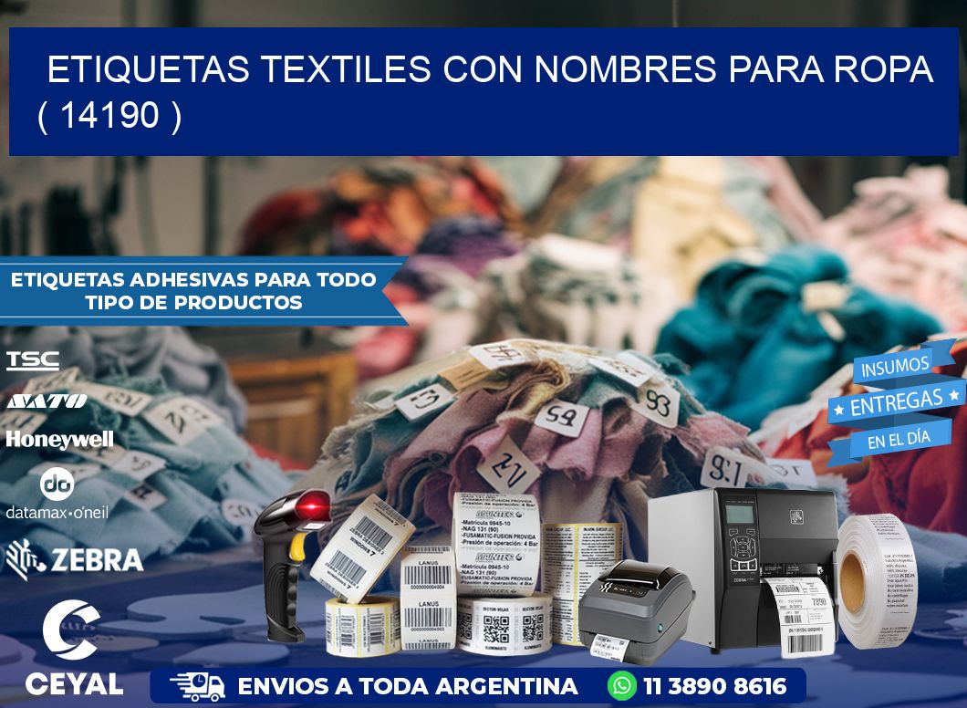 ETIQUETAS TEXTILES CON NOMBRES PARA ROPA   ( 14190 )