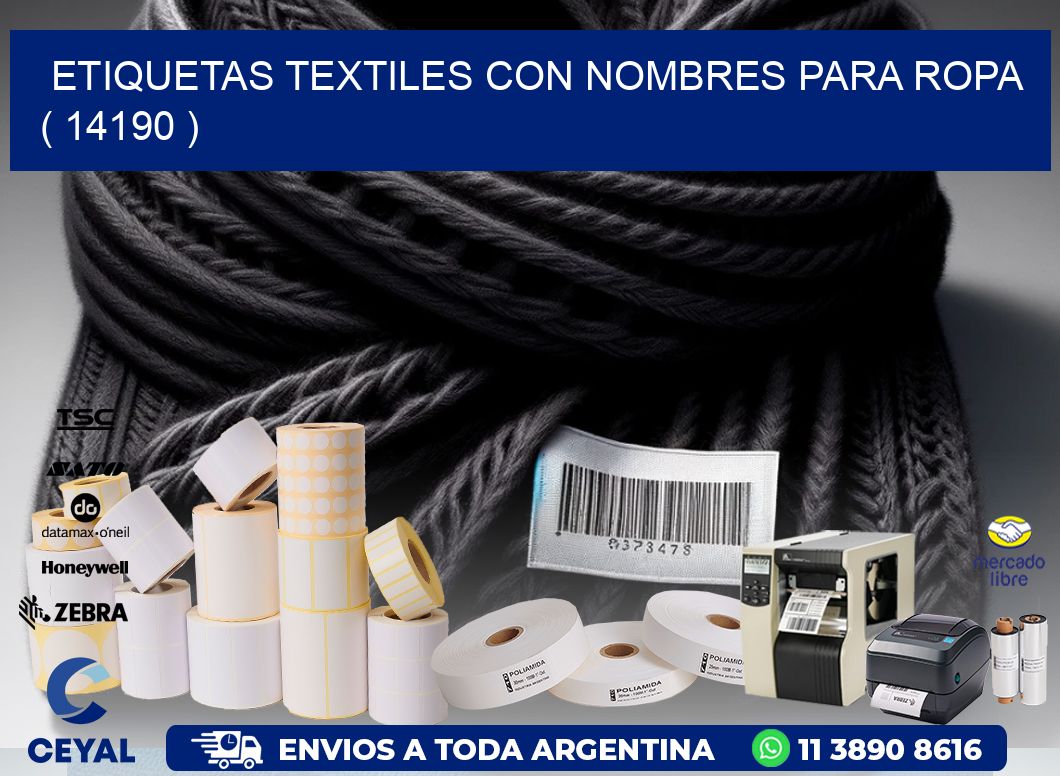 ETIQUETAS TEXTILES CON NOMBRES PARA ROPA   ( 14190 )