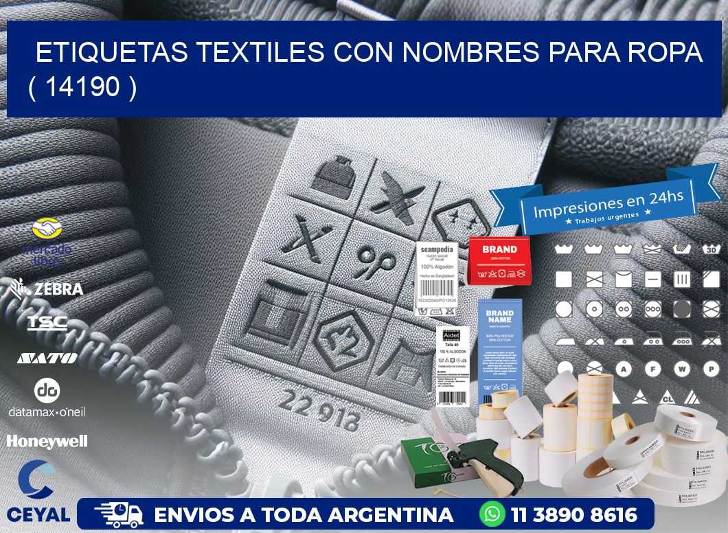 ETIQUETAS TEXTILES CON NOMBRES PARA ROPA   ( 14190 )