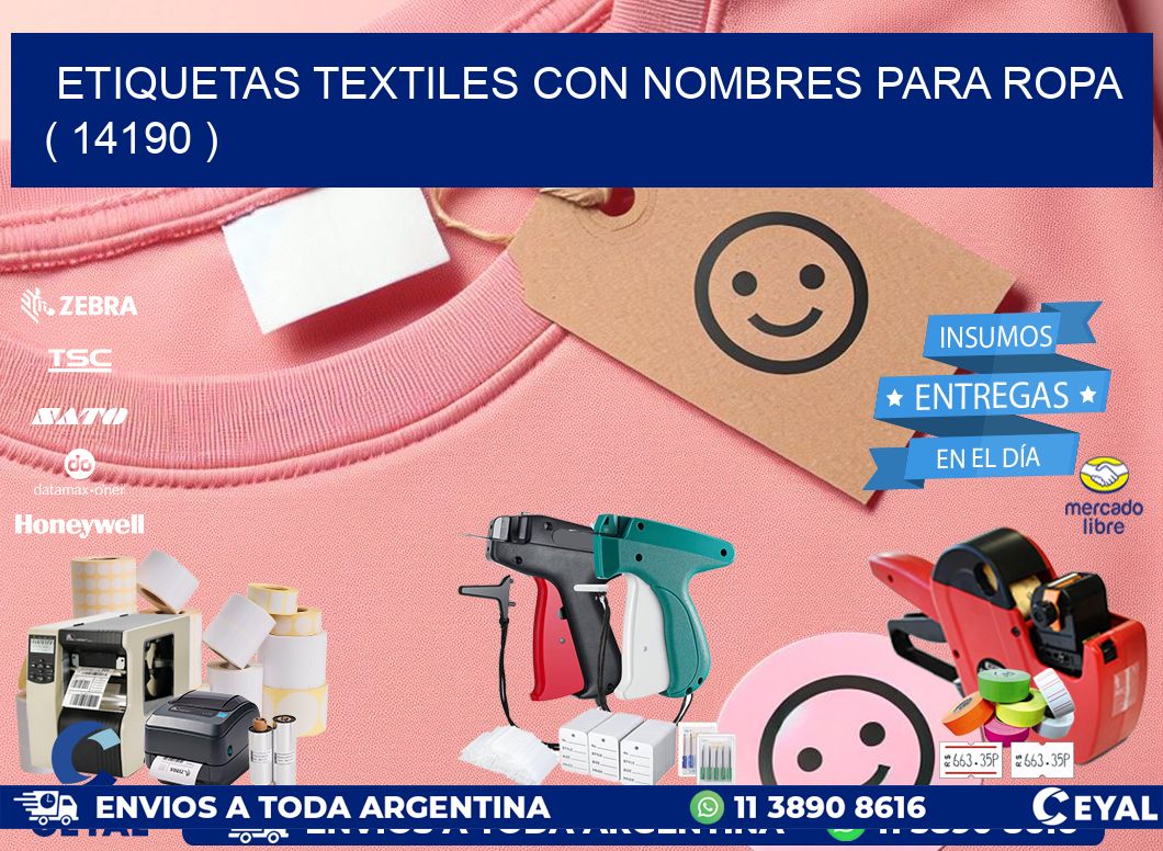 ETIQUETAS TEXTILES CON NOMBRES PARA ROPA   ( 14190 )