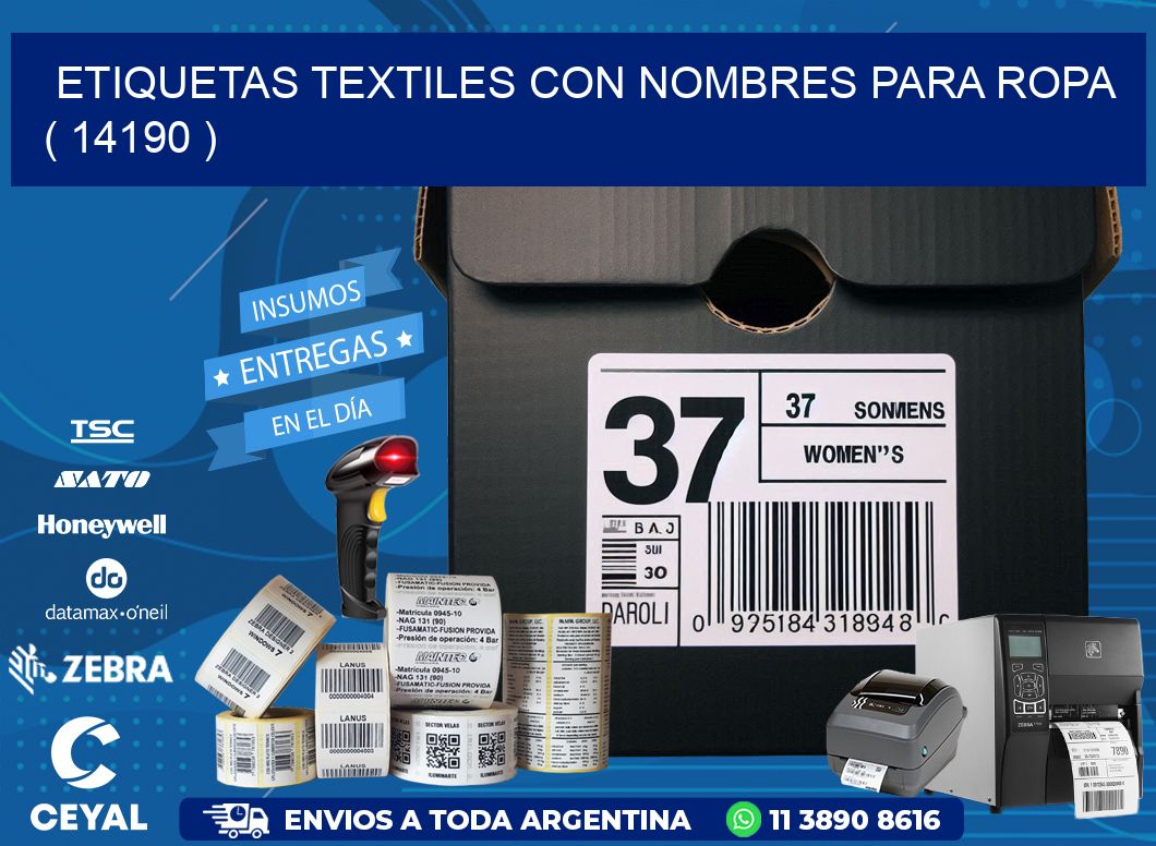ETIQUETAS TEXTILES CON NOMBRES PARA ROPA   ( 14190 )