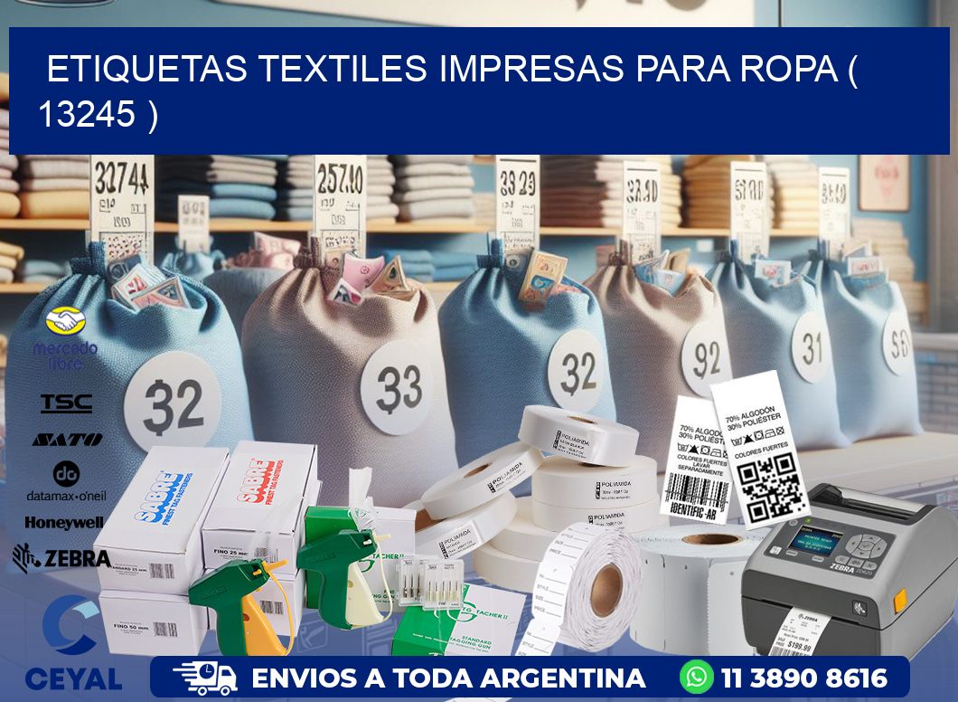 ETIQUETAS TEXTILES IMPRESAS PARA ROPA ( 13245 )