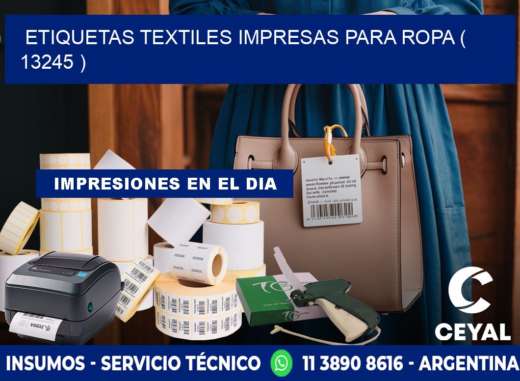 ETIQUETAS TEXTILES IMPRESAS PARA ROPA ( 13245 )