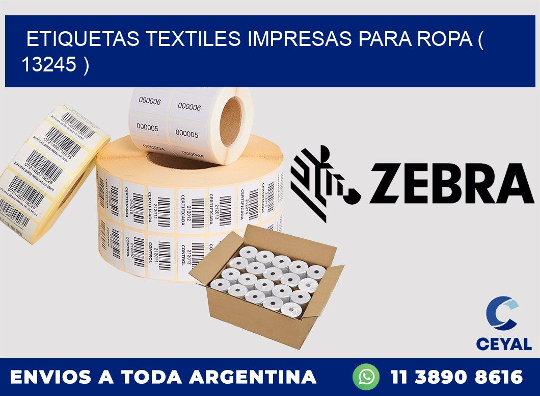 ETIQUETAS TEXTILES IMPRESAS PARA ROPA ( 13245 )