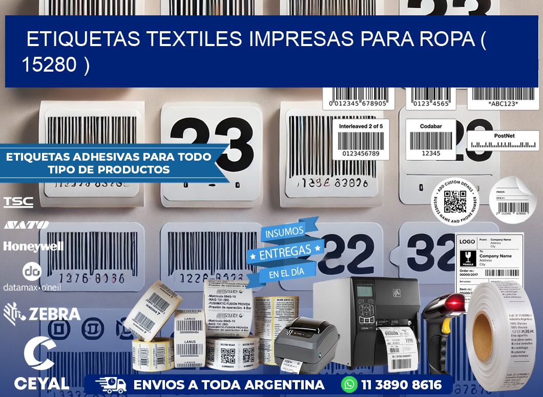 ETIQUETAS TEXTILES IMPRESAS PARA ROPA ( 15280 )