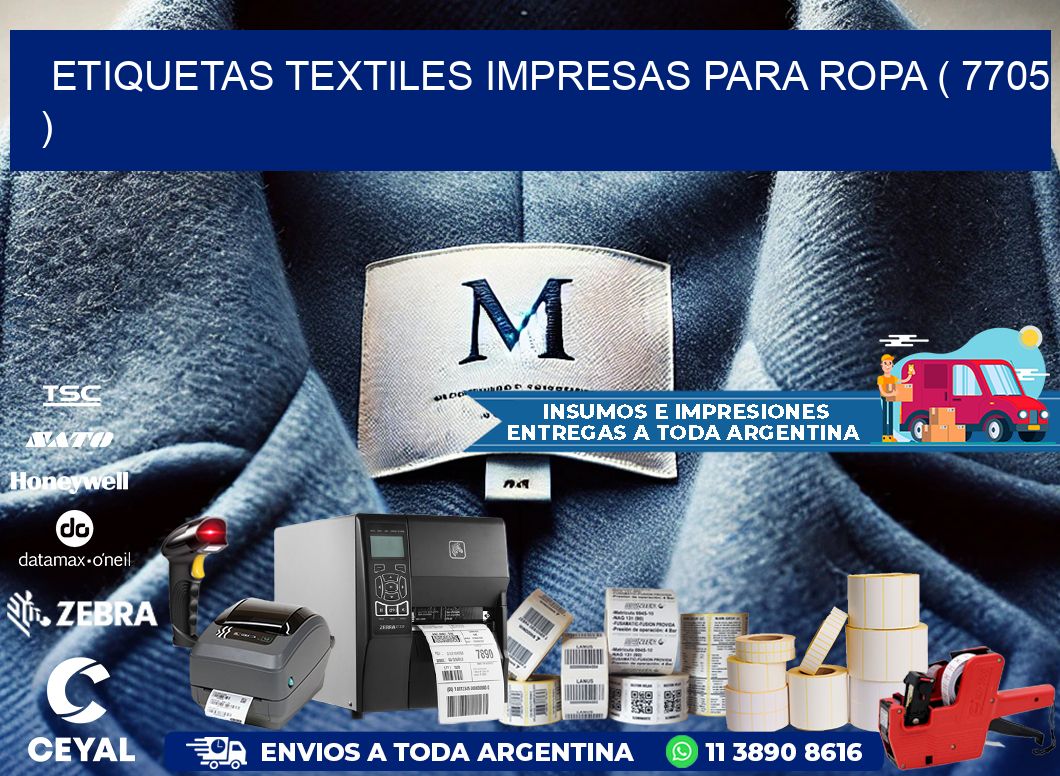 ETIQUETAS TEXTILES IMPRESAS PARA ROPA ( 7705 )