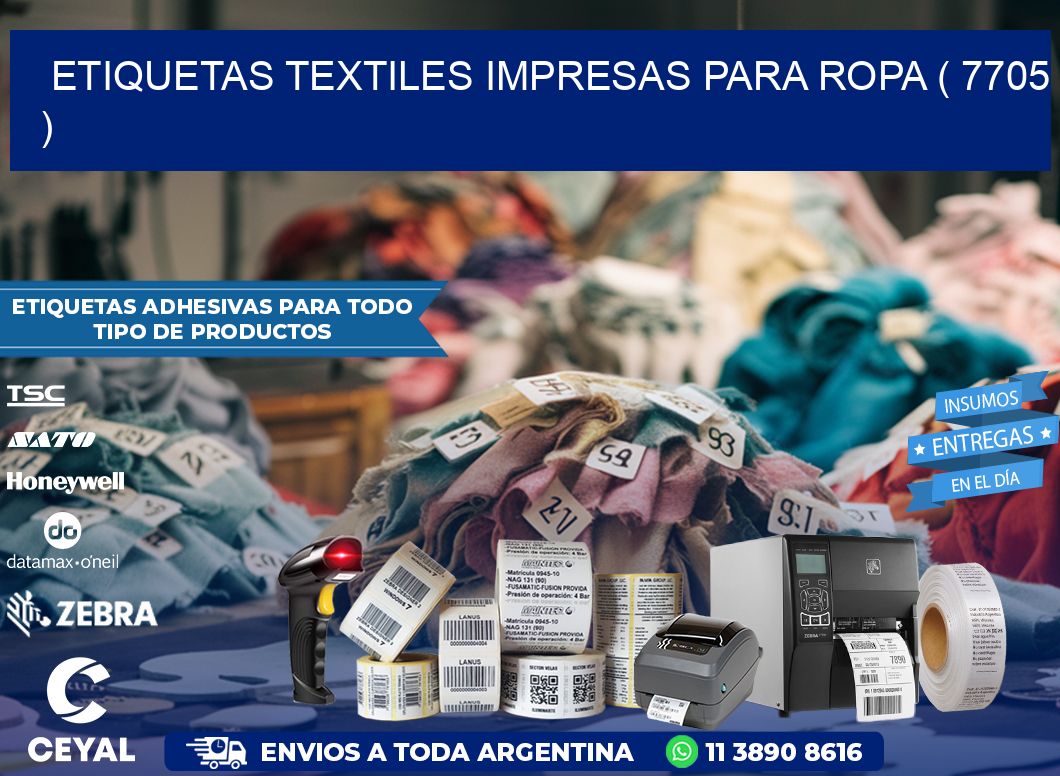 ETIQUETAS TEXTILES IMPRESAS PARA ROPA ( 7705 )