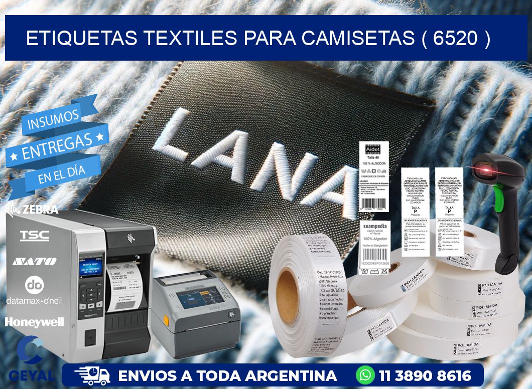 ETIQUETAS TEXTILES PARA CAMISETAS ( 6520 )