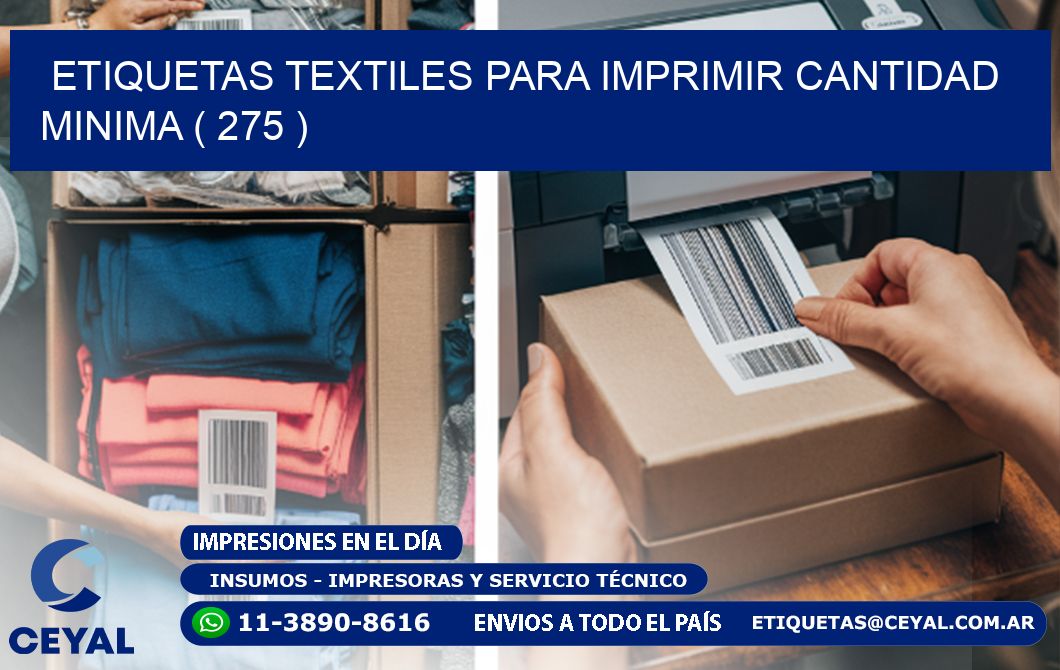 ETIQUETAS TEXTILES PARA IMPRIMIR CANTIDAD MINIMA ( 275 )
