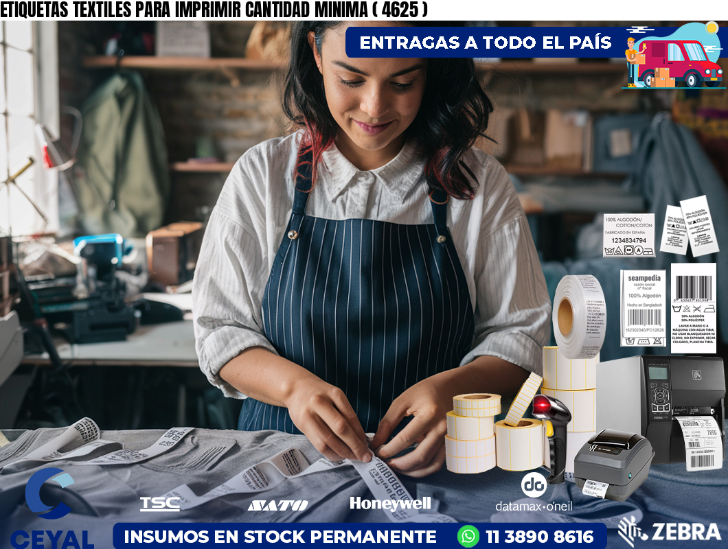 ETIQUETAS TEXTILES PARA IMPRIMIR CANTIDAD MINIMA ( 4625 )