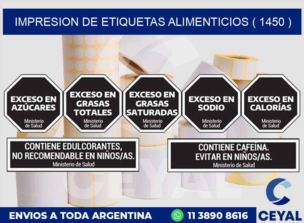 IMPRESION DE ETIQUETAS ALIMENTICIOS ( 1450 )