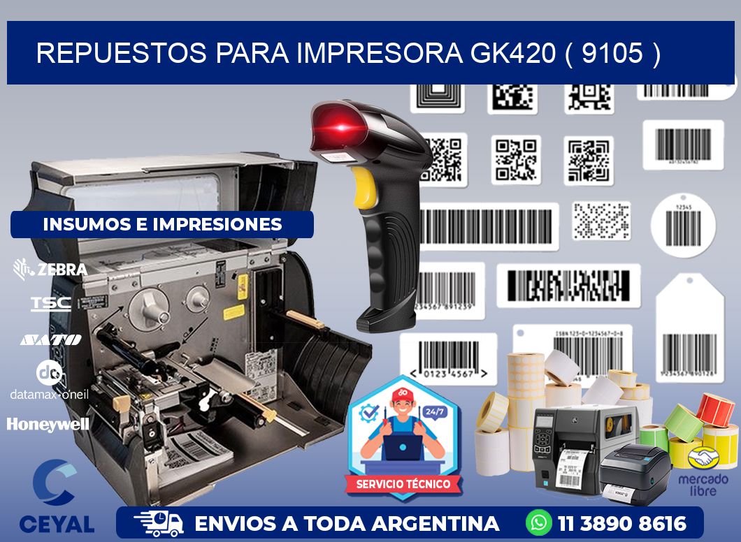 REPUESTOS PARA IMPRESORA GK420 ( 9105 )