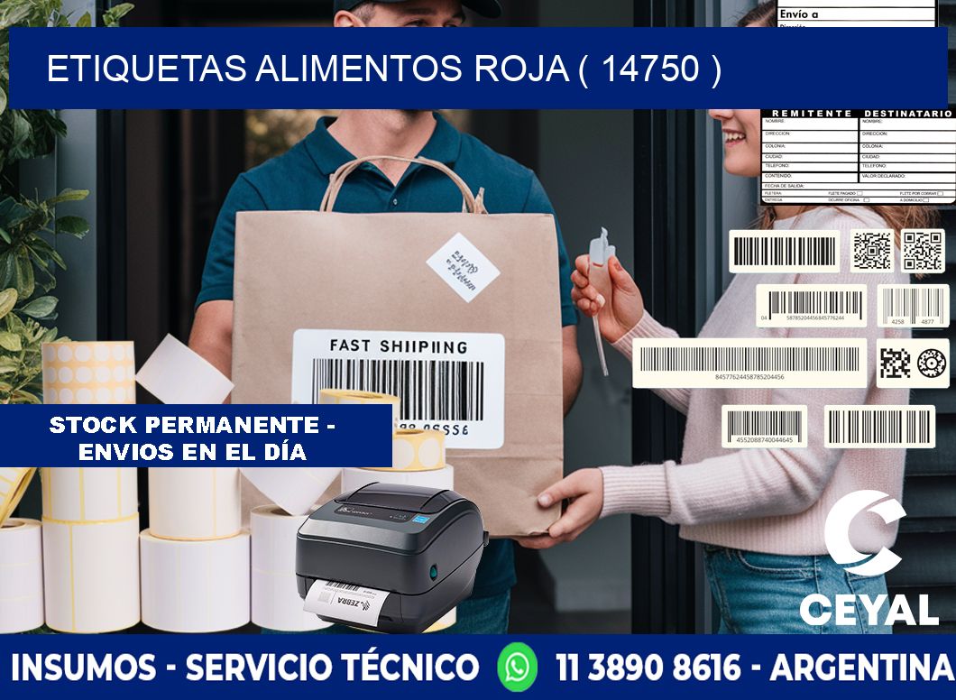etiquetas alimentos roja ( 14750 )