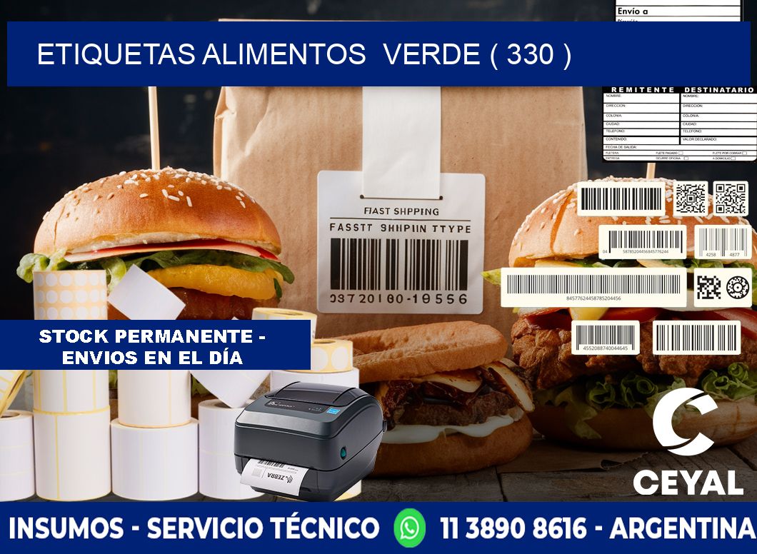 etiquetas alimentos  verde ( 330 )