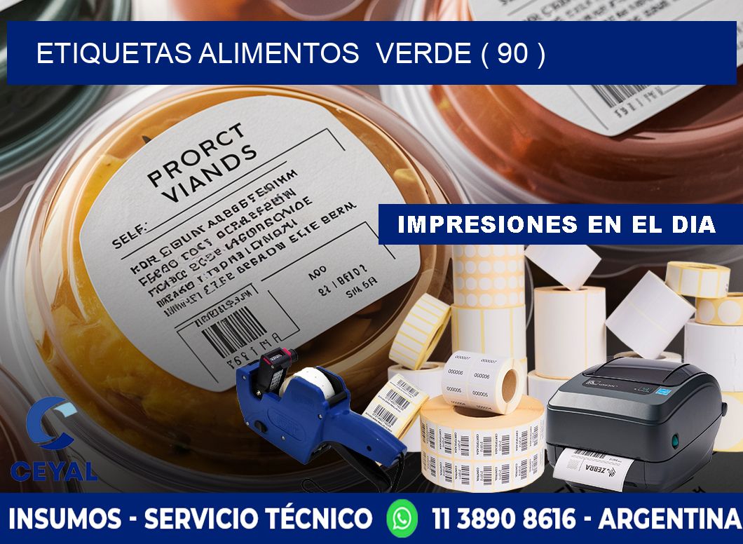 etiquetas alimentos  verde ( 90 )