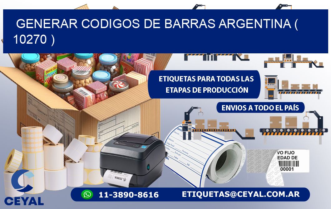 generar codigos de barras argentina ( 10270 )