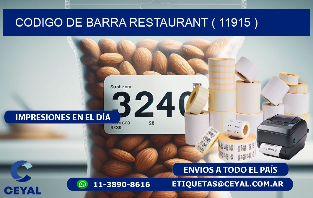 CODIGO DE BARRA RESTAURANT ( 11915 )