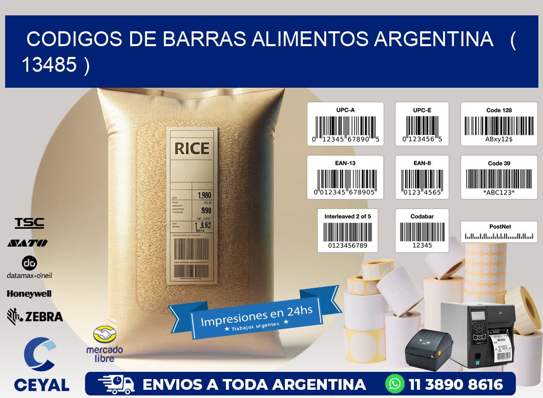 CODIGOS DE BARRAS ALIMENTOS ARGENTINA   ( 13485 )