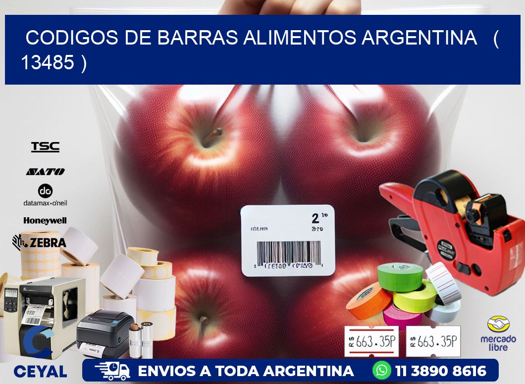 CODIGOS DE BARRAS ALIMENTOS ARGENTINA   ( 13485 )