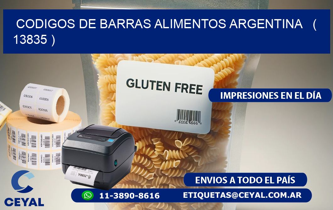 CODIGOS DE BARRAS ALIMENTOS ARGENTINA   ( 13835 )