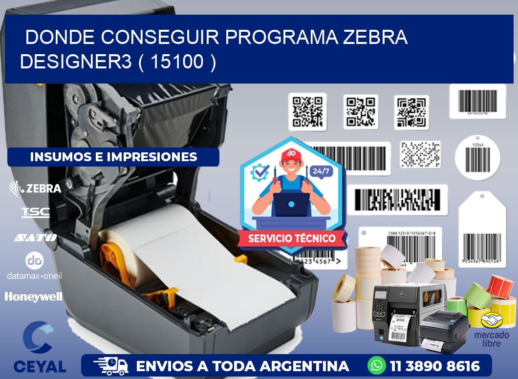 DONDE CONSEGUIR PROGRAMA ZEBRA DESIGNER3 ( 15100 )