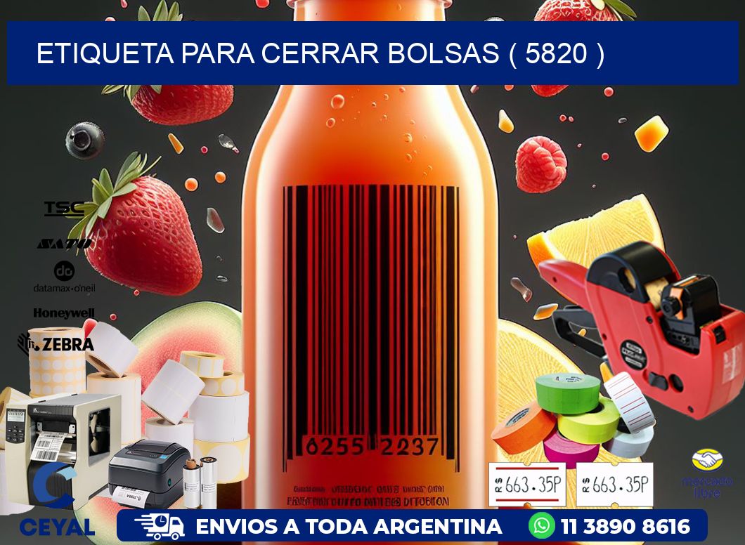 ETIQUETA PARA CERRAR BOLSAS ( 5820 )