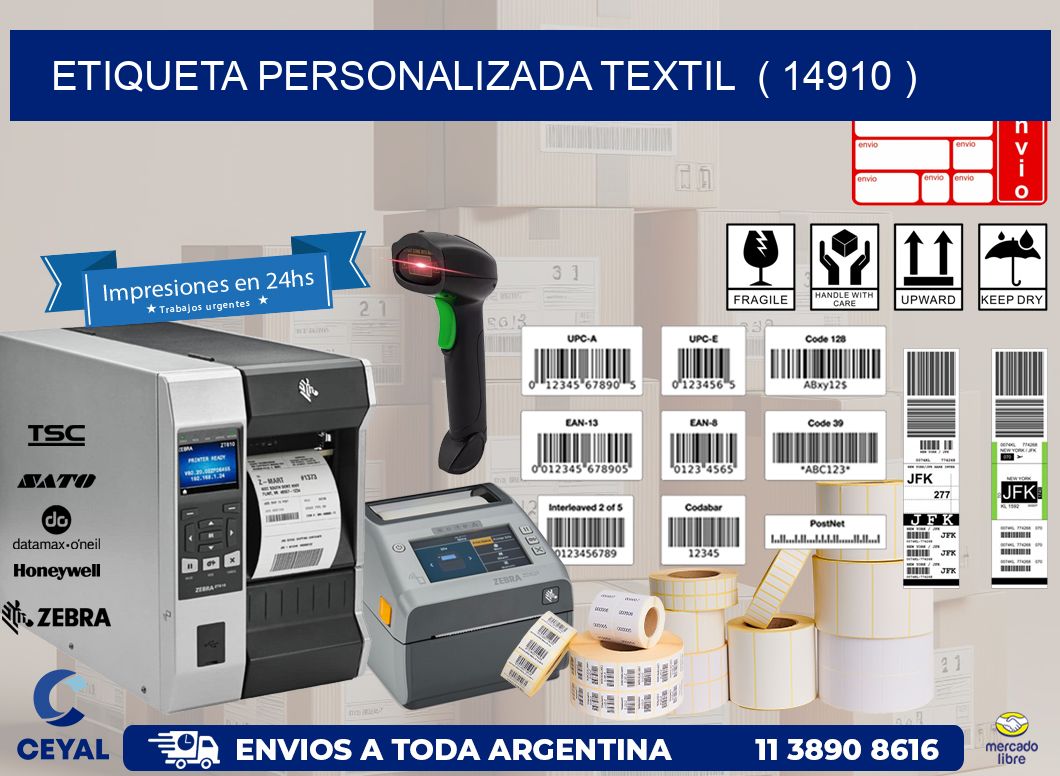 ETIQUETA PERSONALIZADA TEXTIL  ( 14910 )