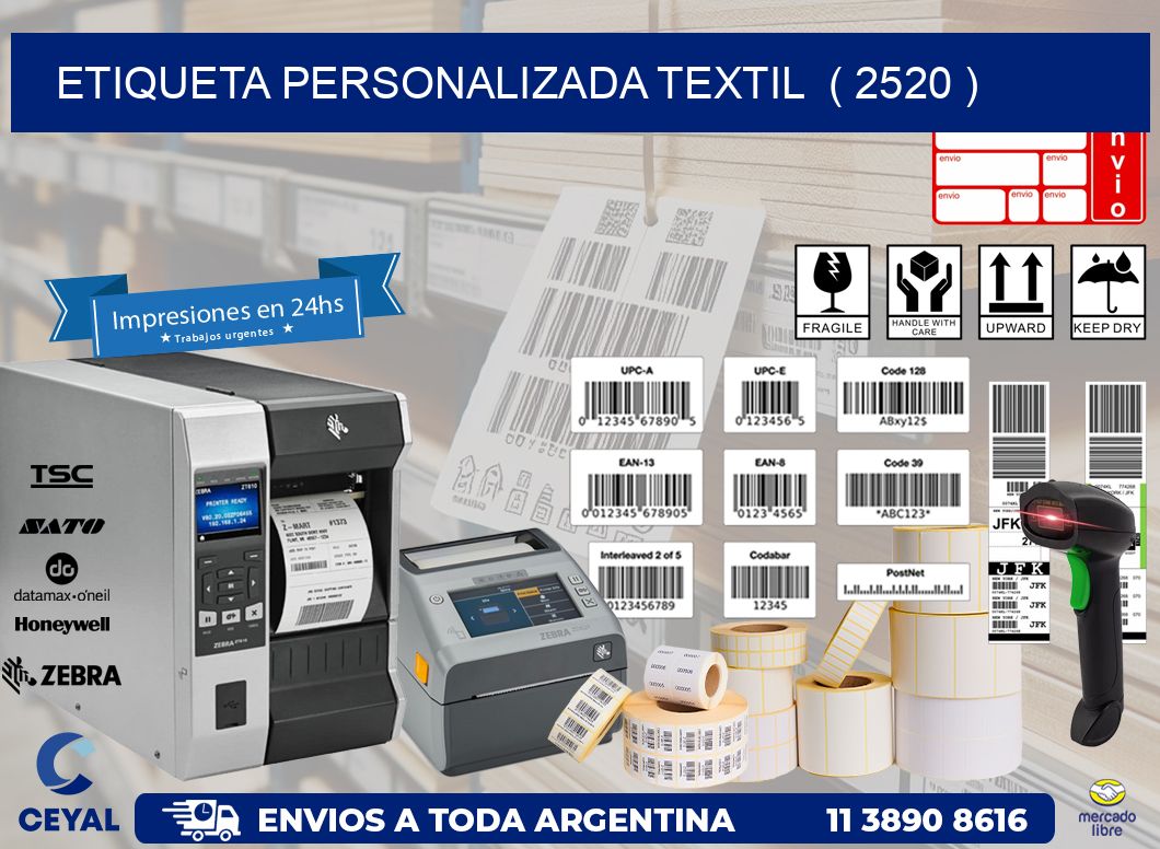 ETIQUETA PERSONALIZADA TEXTIL  ( 2520 )
