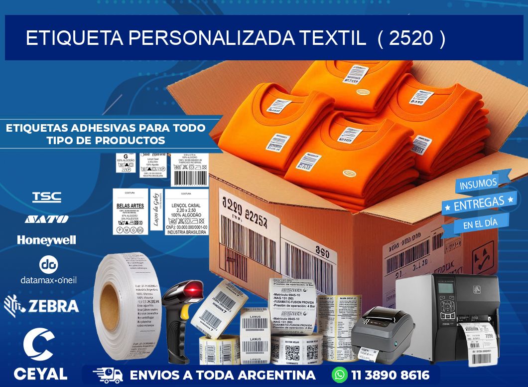 ETIQUETA PERSONALIZADA TEXTIL  ( 2520 )