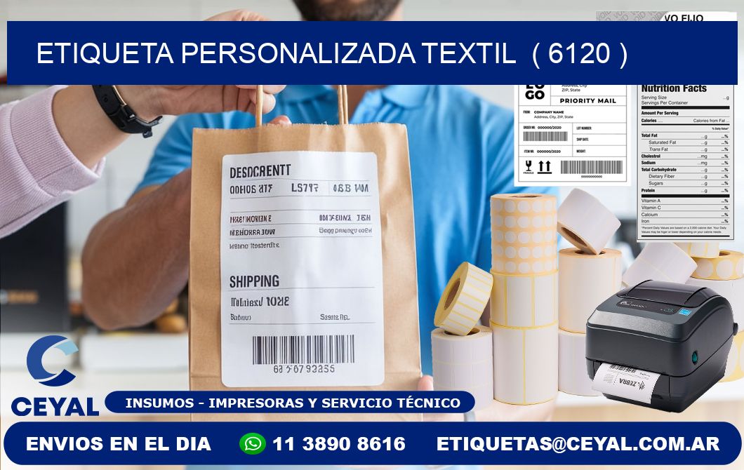 ETIQUETA PERSONALIZADA TEXTIL  ( 6120 )