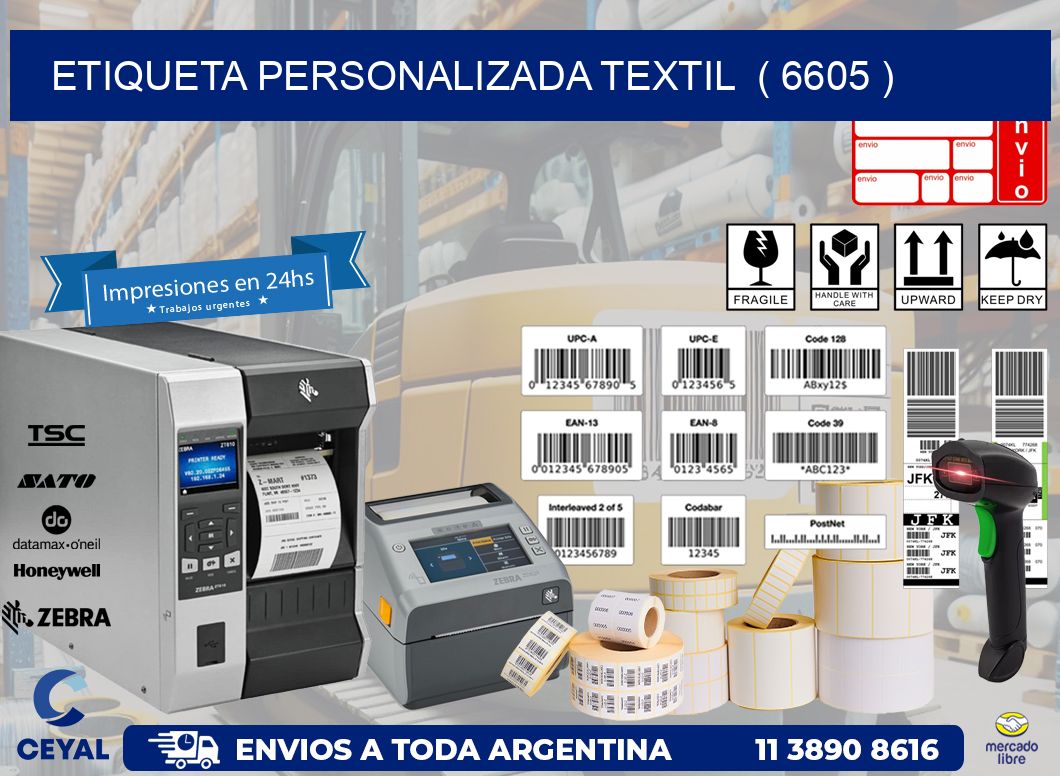 ETIQUETA PERSONALIZADA TEXTIL  ( 6605 )